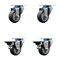 Service Caster 3'' Thermo Rubber Wheel Swivel Top Plate Caster Set with 2 Posi Brakes, 4PK SCC-20S314-TPRB-2-PLB-2 - alternate 1